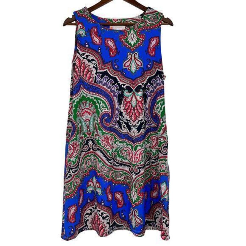 JUDE CONNALLY SHARI DRESS BANDANA PAISLEY sheath shift dress summer size XL
